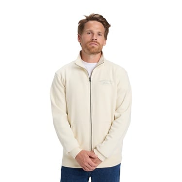  Quiksilver Zip Fleece No Hood Erkek Beyaz Sweatshirt