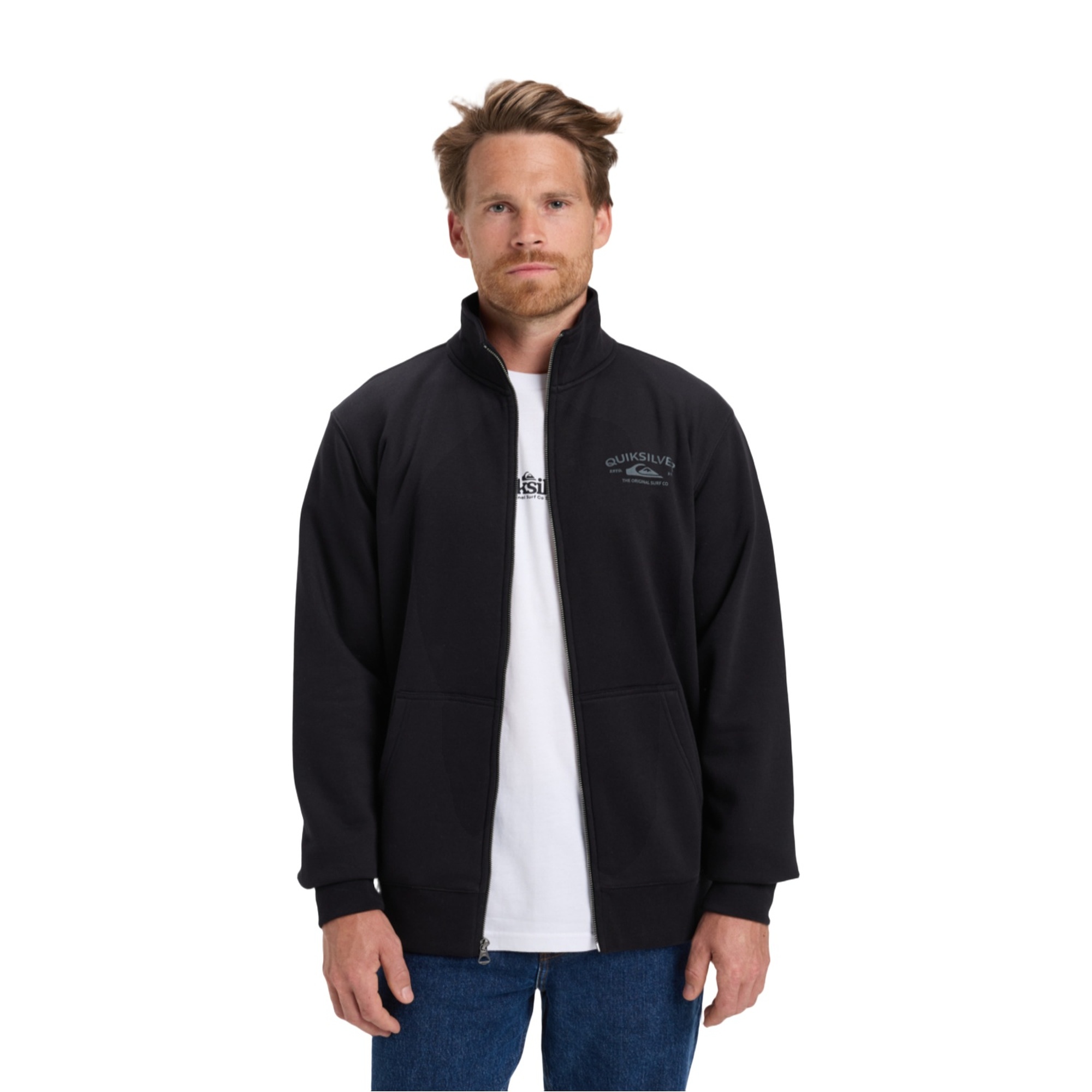 Quiksilver Zip Fleece No Hood Erkek Siyah Sweatshirt