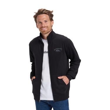  Quiksilver Zip Fleece No Hood Erkek Siyah Sweatshirt