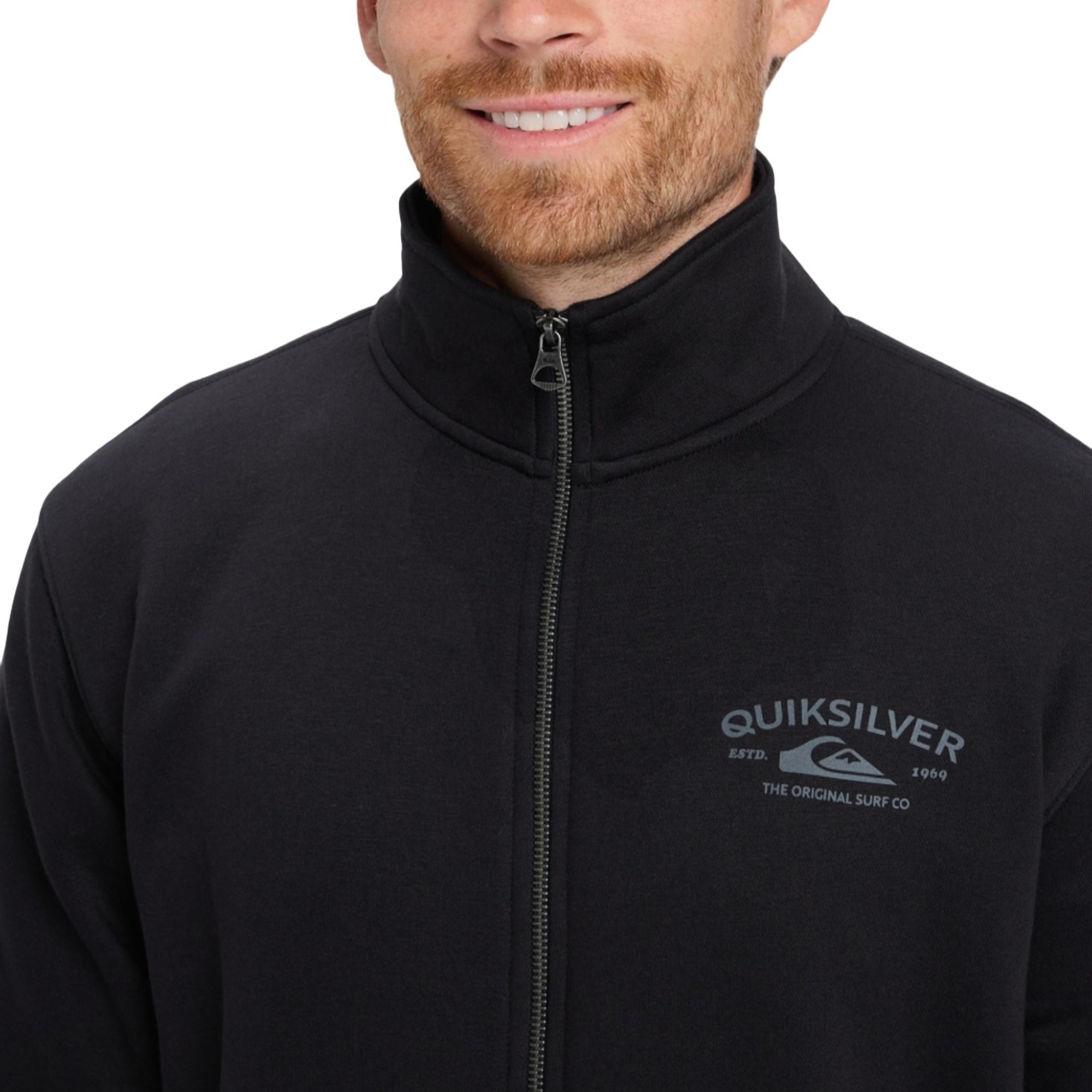 Quiksilver Zip Fleece No Hood Erkek Siyah Sweatshirt