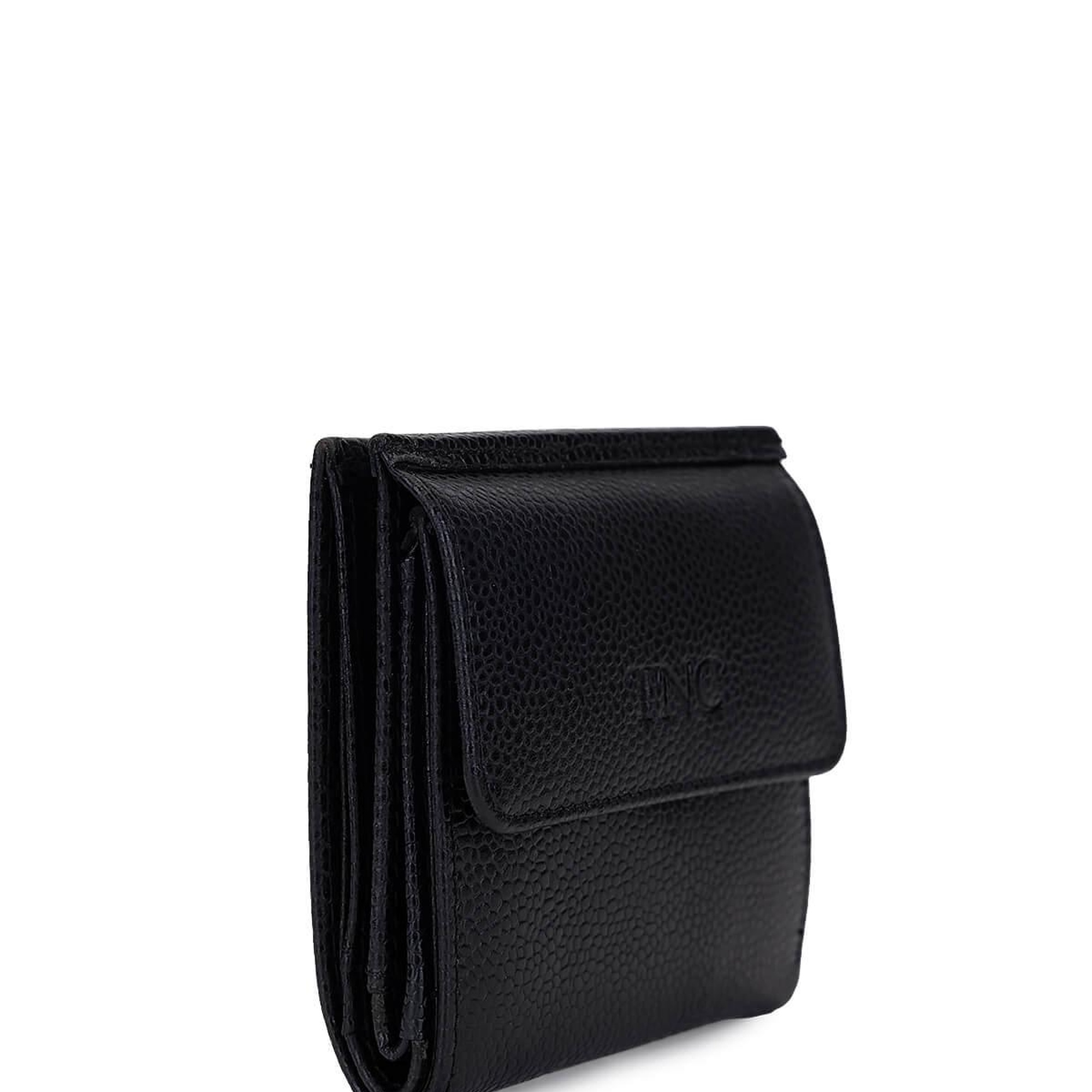 Tamer Tanca Unisex Hakiki Deri Siyah Havyar Cüzdan Cuzdan