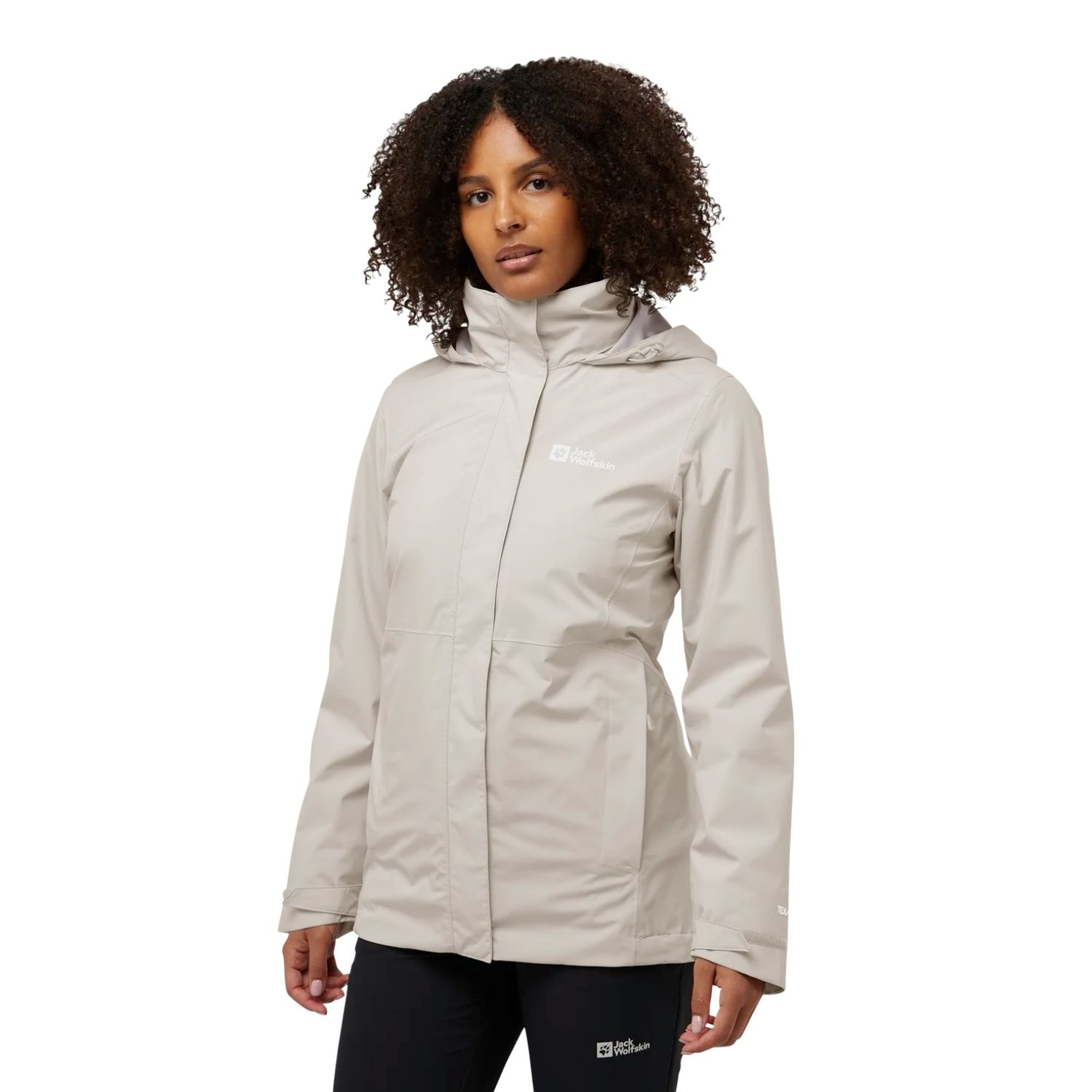 Jack Wolfskin Rotwand 3in1 Kadın Bej Outdoor Ceketi