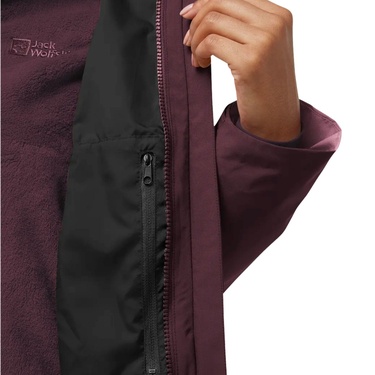  Jack Wolfskin Rotwand 3in1 Kadın Mor Outdoor Ceketi