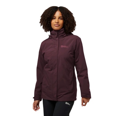  Jack Wolfskin Rotwand 3in1 Kadın Mor Outdoor Ceketi