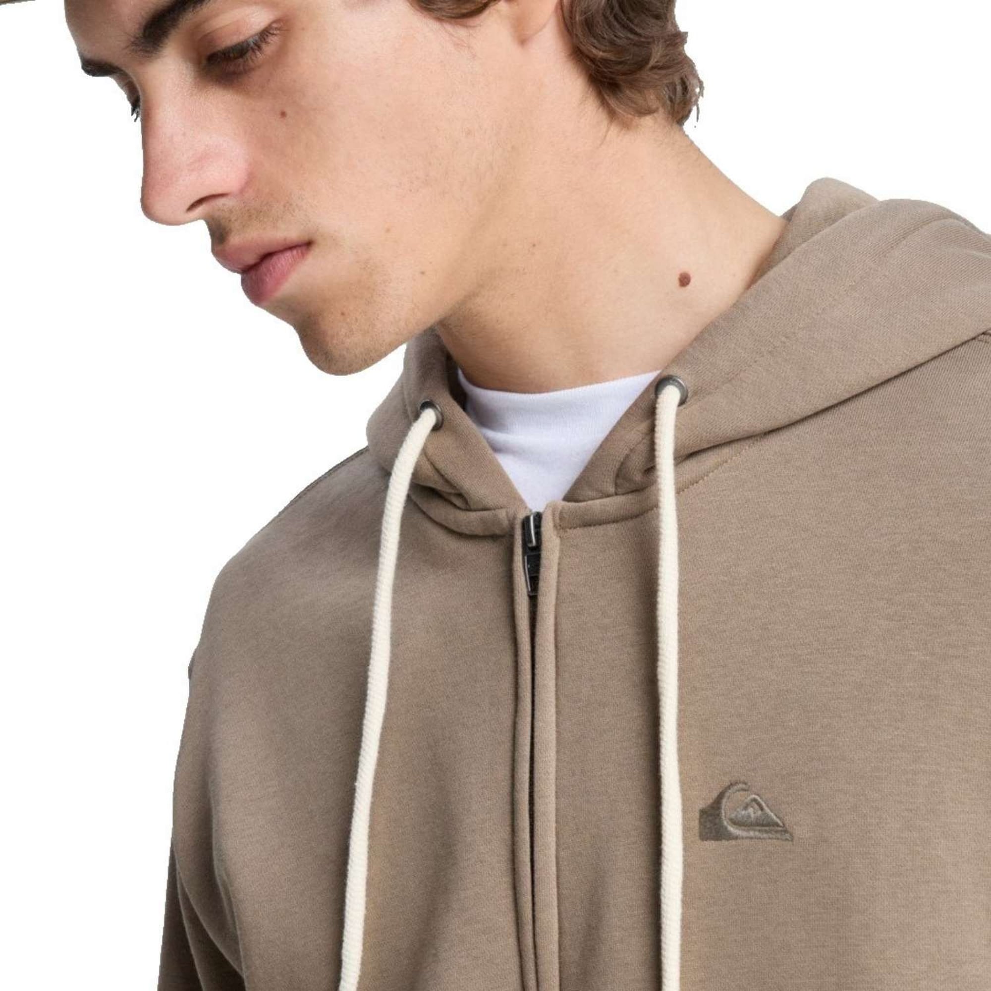 Quiksilver Salt Water Zip Hoodie Erkek Bej Sweatshirt