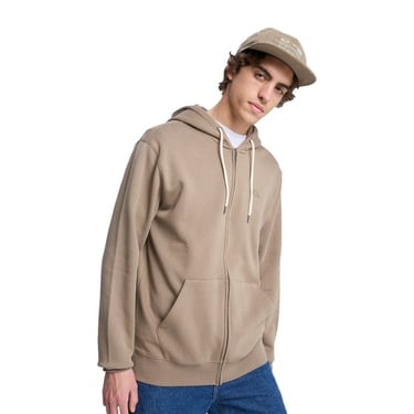  Quiksilver Salt Water Zip Hoodie Erkek Bej Sweatshirt