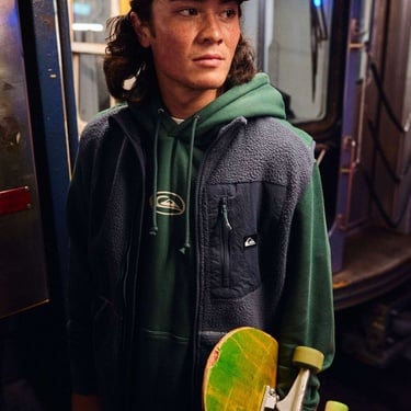  Quiksilver Salt Water Graphic Hoodie Erkek Yeşil Sweatshirt