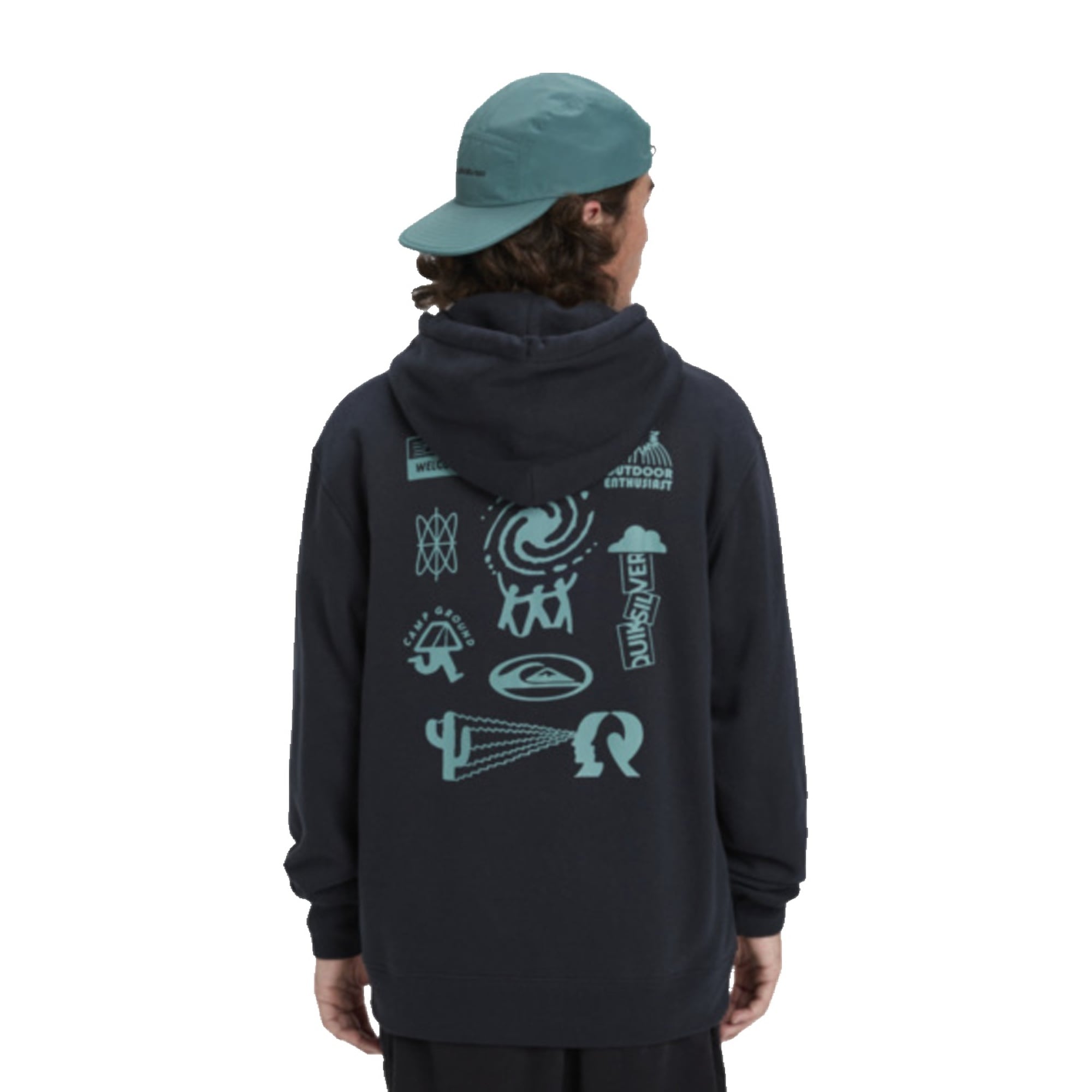 Quiksilver Salt Water Graphic Hoodie Erkek Siyah Sweatshirt