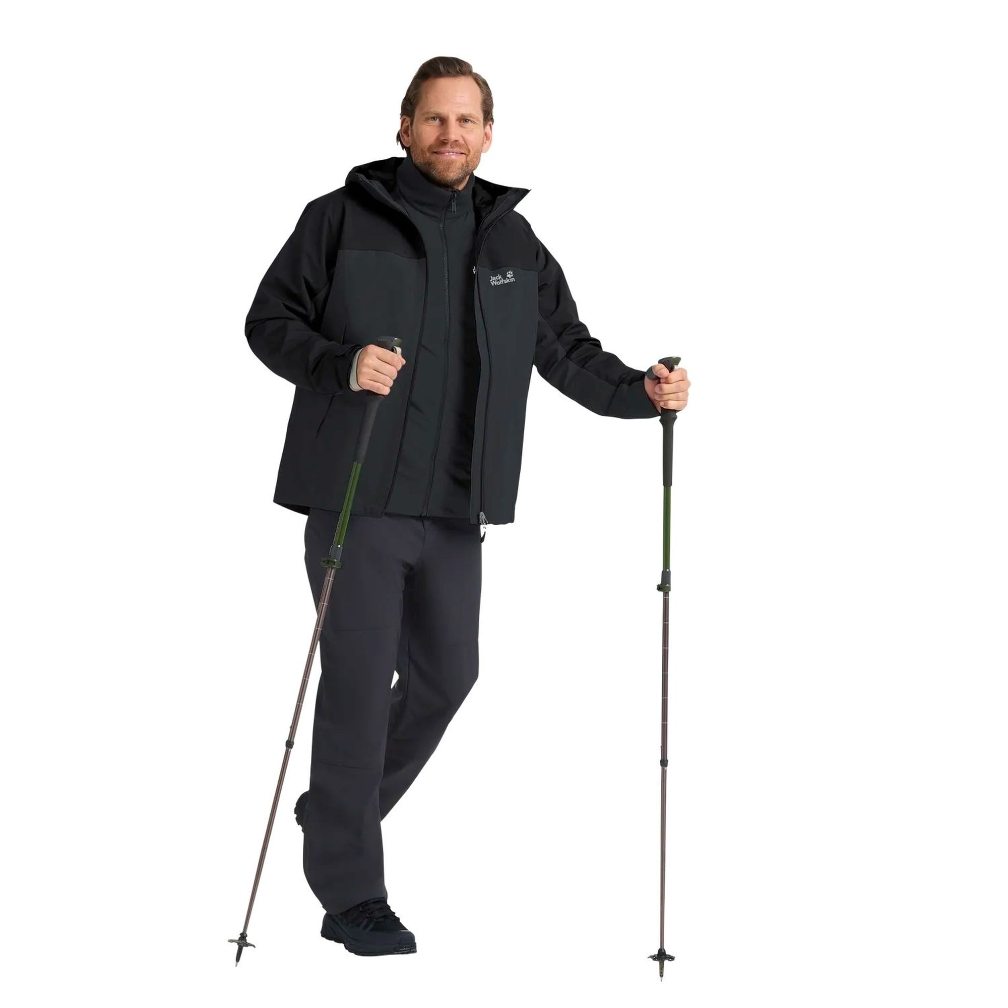 Jack Wolfskin Wild Places 3in1 Erkek Gri Outdoor Ceketi