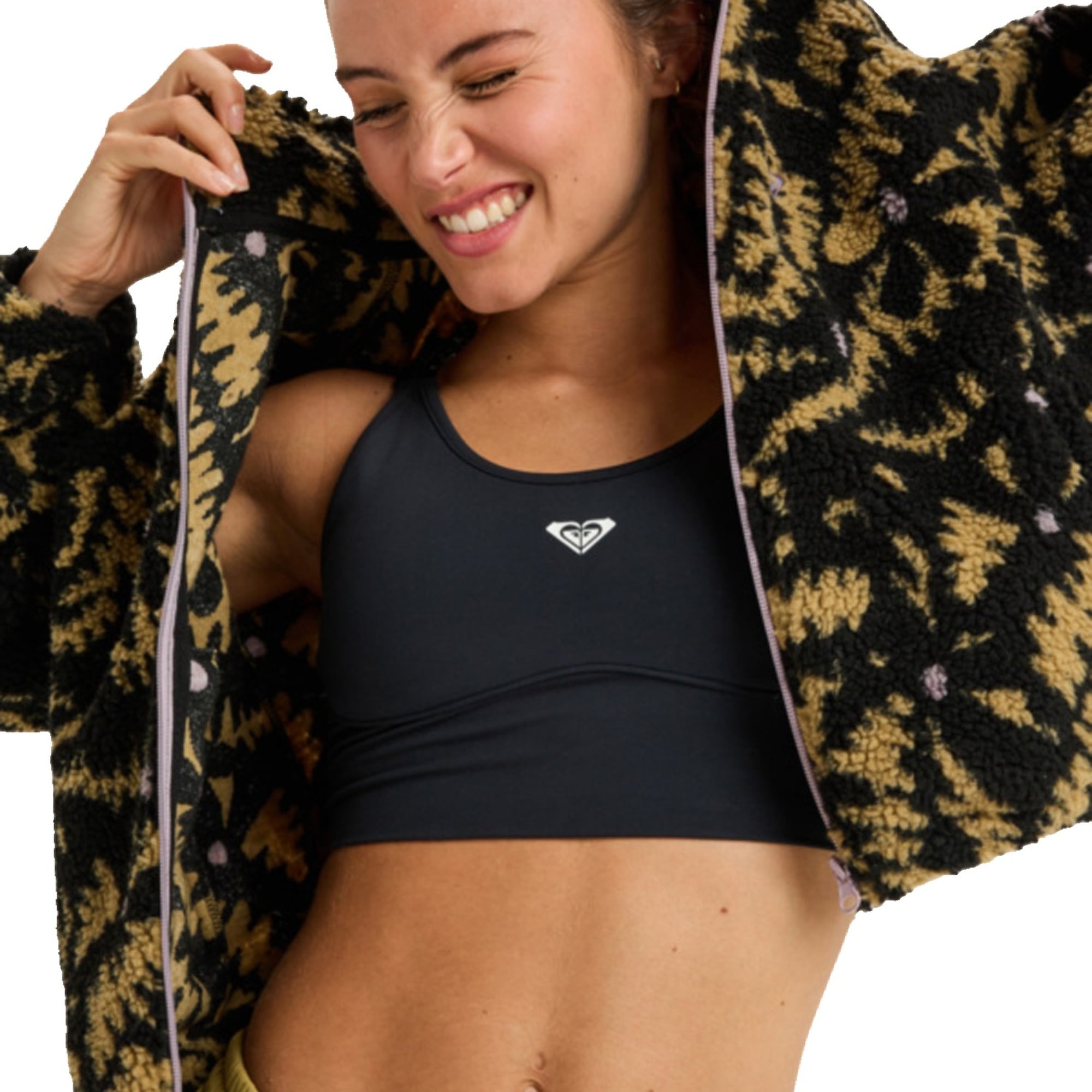 Roxy Boundless Spirit Zippered Kadın Siyah Polar Ceket