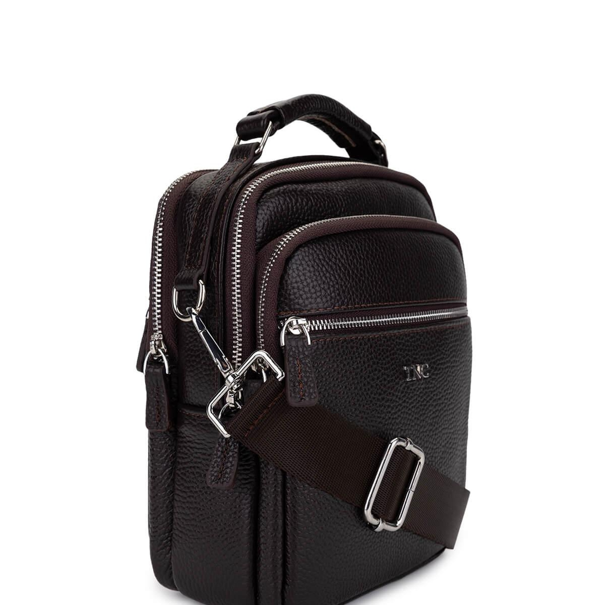 Tamer Tanca Erkek Hakiki Deri Kahverengi El Çantası