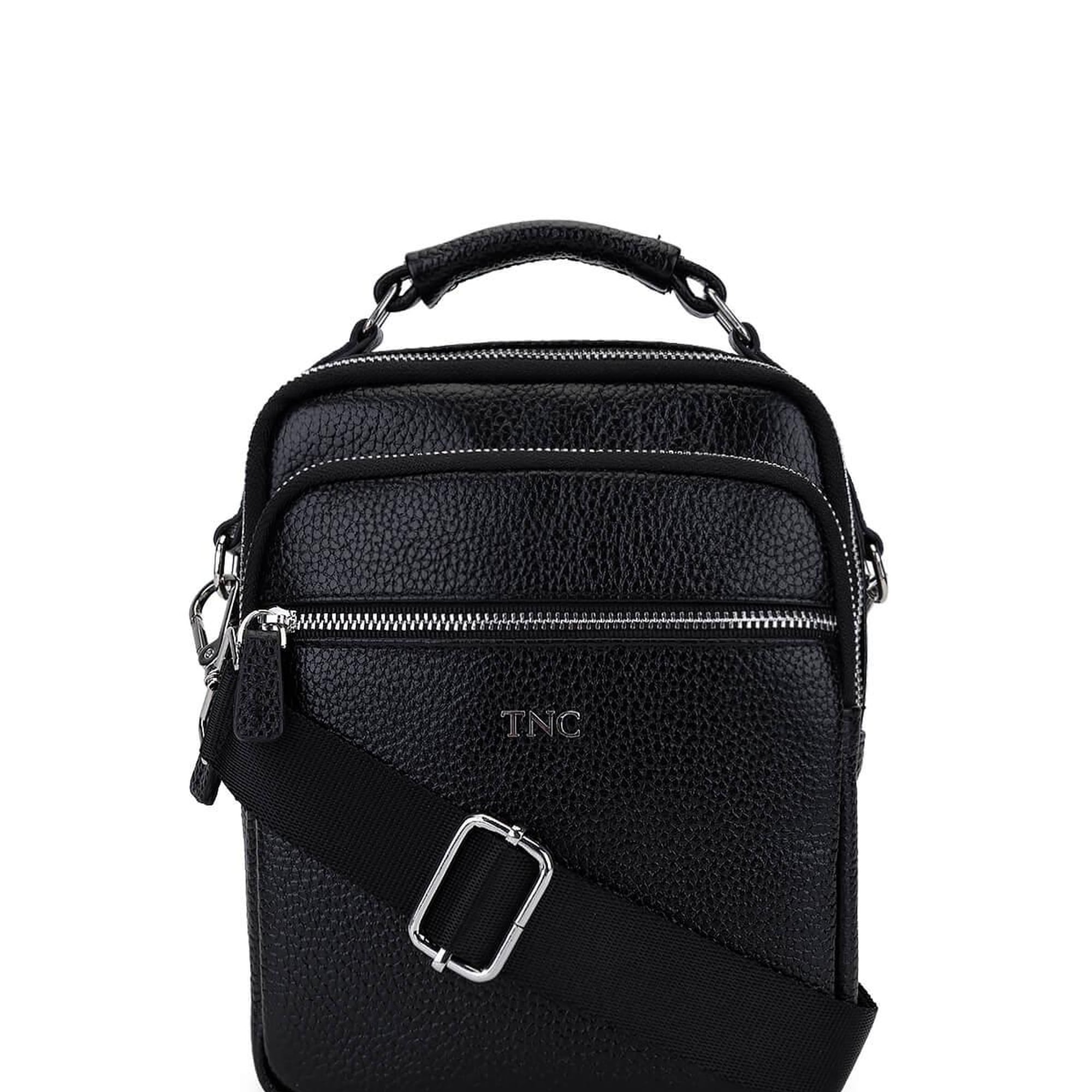 Tamer Tanca Erkek Hakiki Deri Siyah Floter El Çantası