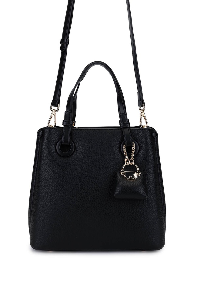  Tamer Tanca Kadın Suni Deri Siyah Omuz Çanta