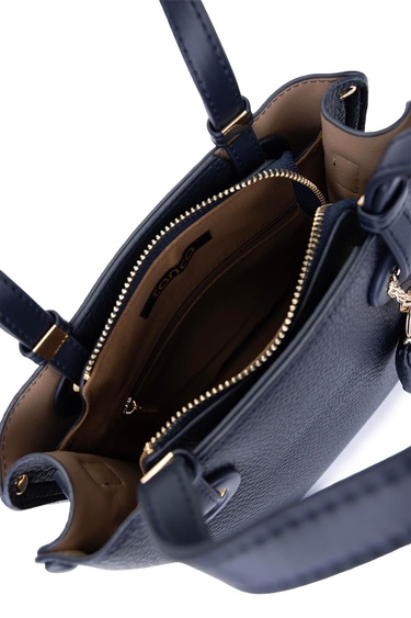  Tamer Tanca Kadın Suni Deri Lacivert Omuz Çanta