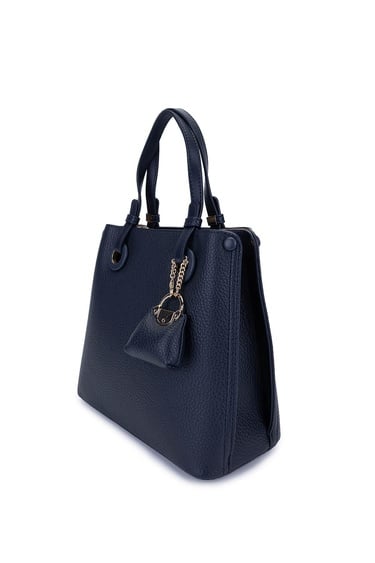  Tamer Tanca Kadın Suni Deri Lacivert Omuz Çanta