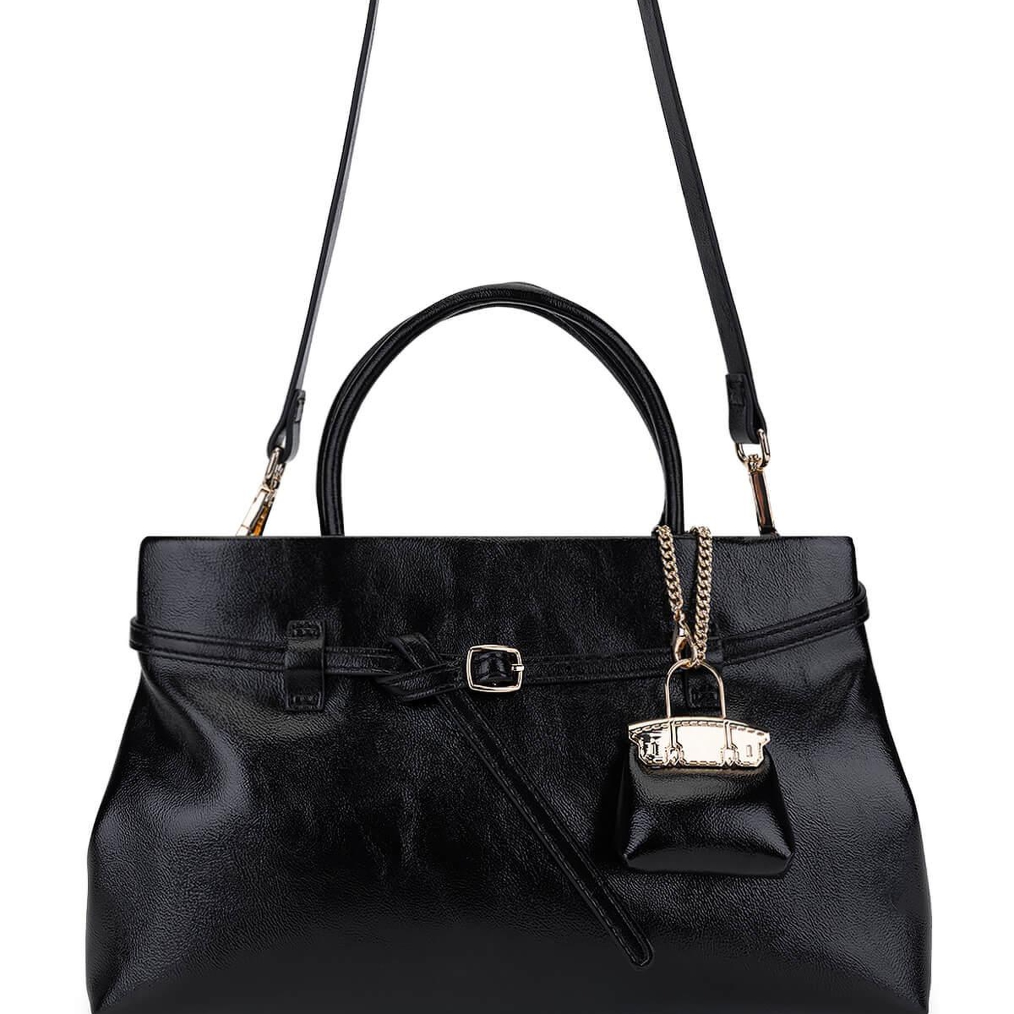 Tamer Tanca Kadın Suni Deri Siyah Omuz Çanta