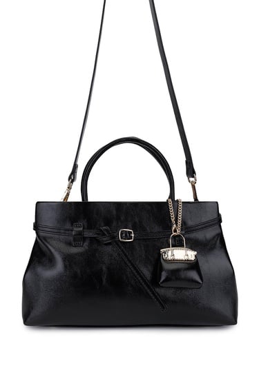  Tamer Tanca Kadın Suni Deri Siyah Omuz Çanta