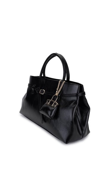  Tamer Tanca Kadın Suni Deri Siyah Omuz Çanta