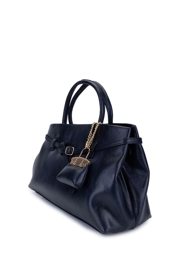  Tamer Tanca Kadın Suni Deri Lacivert Omuz Çanta