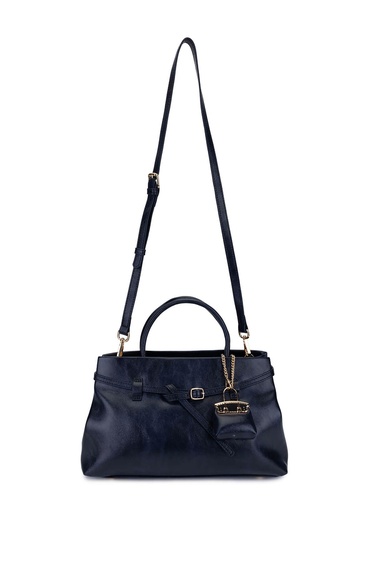  Tamer Tanca Kadın Suni Deri Lacivert Omuz Çanta