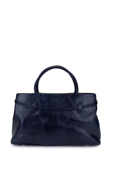  Tamer Tanca Kadın Suni Deri Lacivert Omuz Çanta