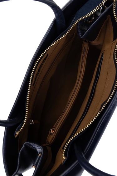  Tamer Tanca Kadın Suni Deri Lacivert Omuz Çanta