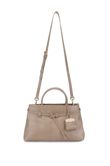  Tamer Tanca Kadın Suni Deri Taupe Omuz Çanta