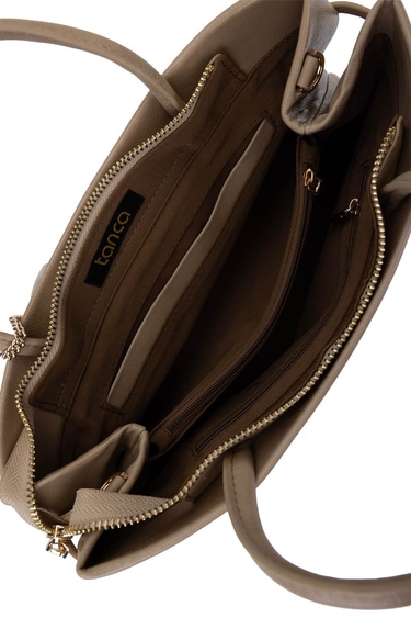  Tamer Tanca Kadın Suni Deri Taupe Omuz Çanta