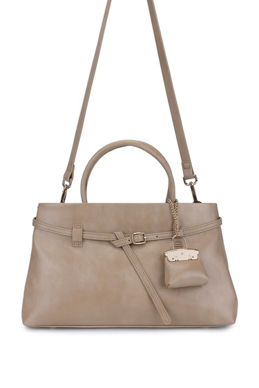  Tamer Tanca Kadın Suni Deri Taupe Omuz Çanta