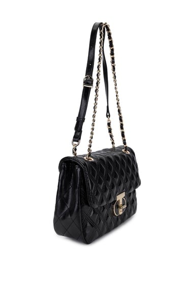  Tamer Tanca Kadın Suni Deri Siyah Omuz Çanta