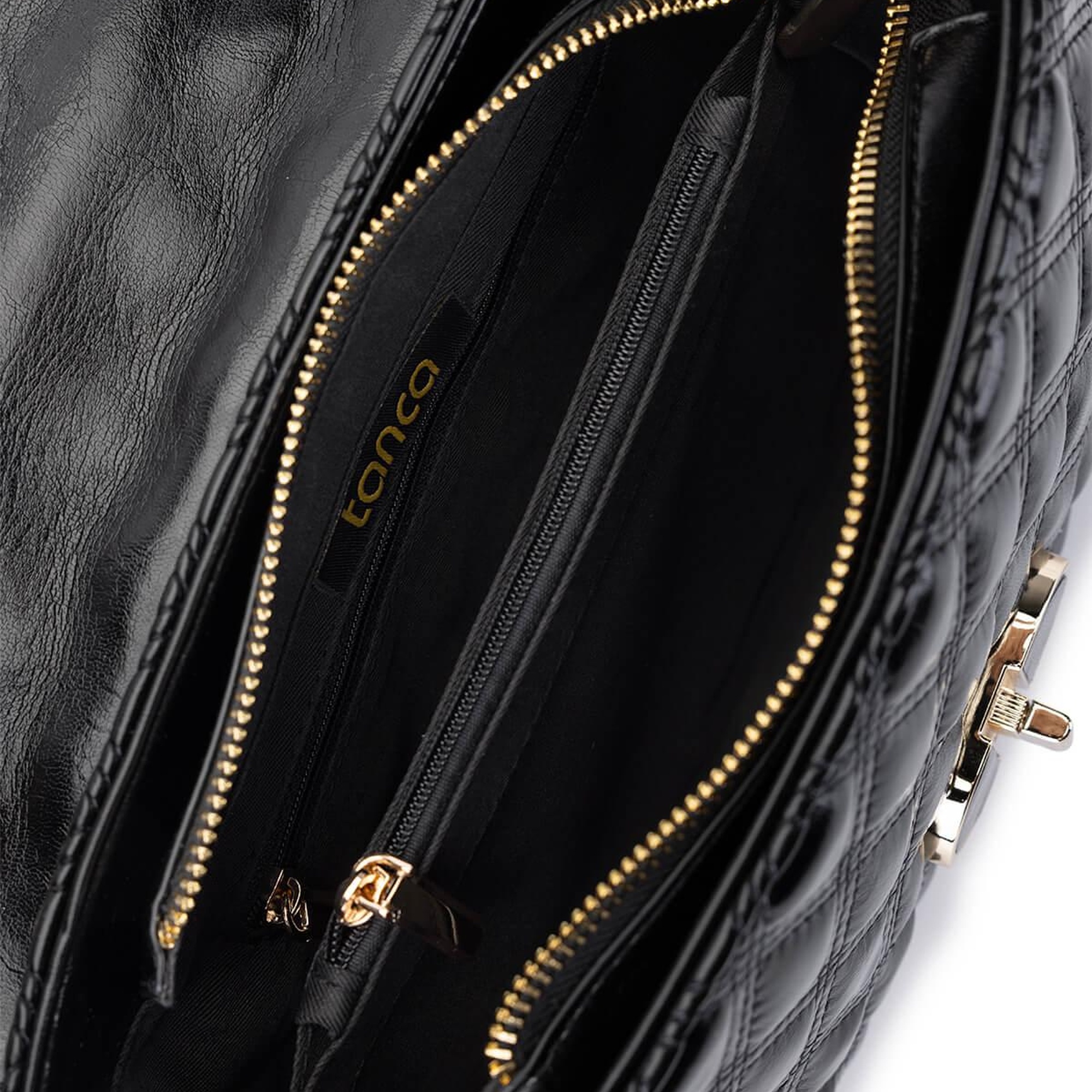 Tamer Tanca Kadın Suni Deri Siyah Omuz Çanta