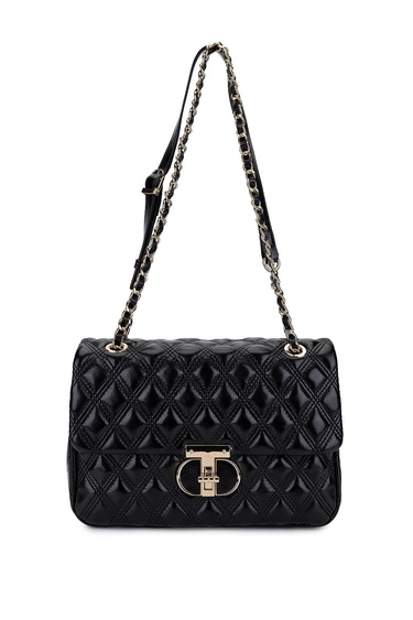  Tamer Tanca Kadın Suni Deri Siyah Omuz Çanta