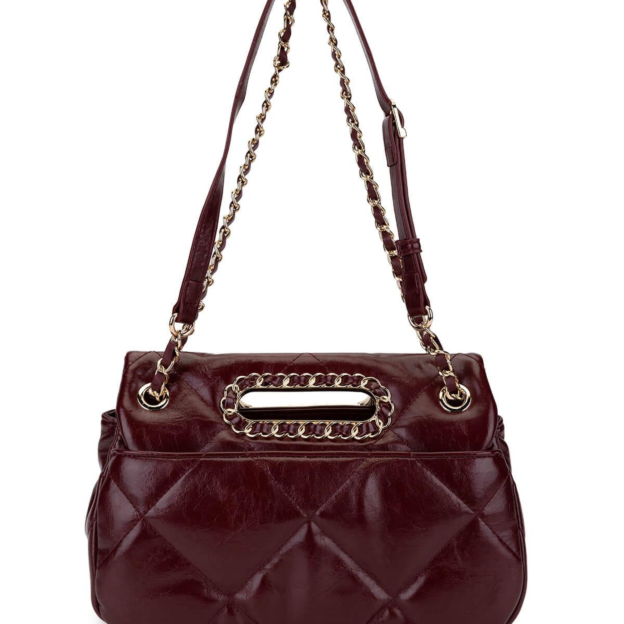 Tamer Tanca Kadın Suni Deri Bordo Omuz Çanta