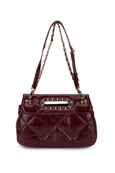  Tamer Tanca Kadın Suni Deri Bordo Omuz Çanta