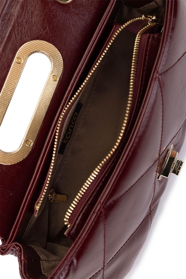  Tamer Tanca Kadın Suni Deri Bordo Omuz Çanta