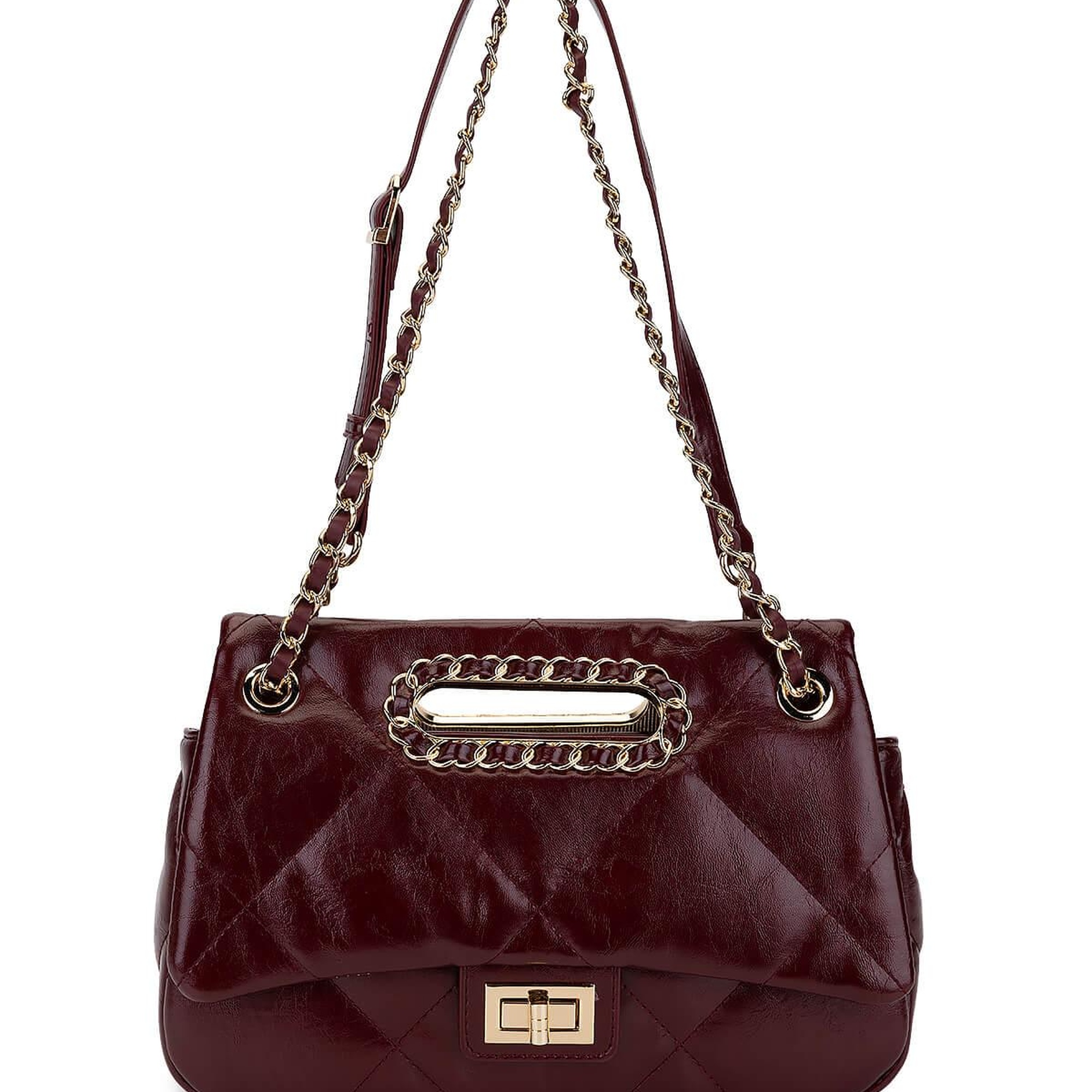 Tamer Tanca Kadın Suni Deri Bordo Omuz Çanta