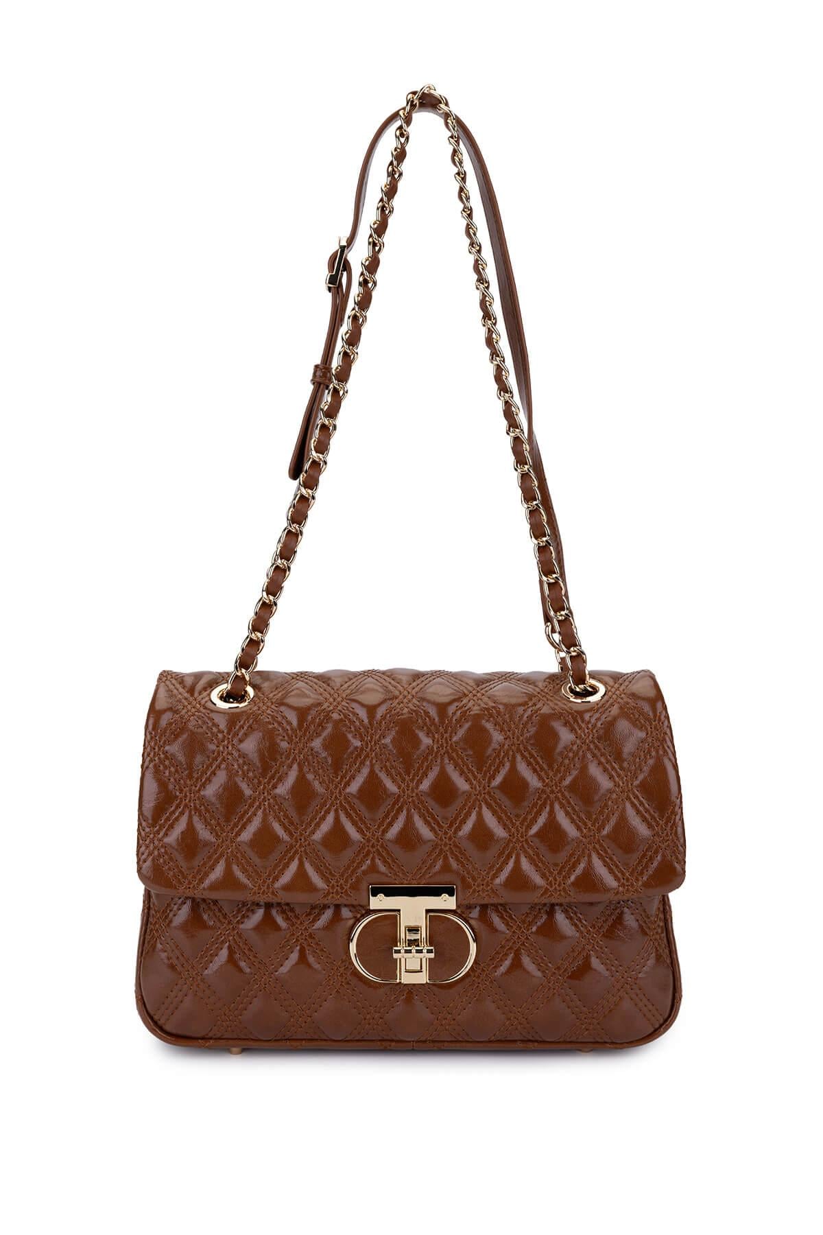  Tamer Tanca Kadın Suni Deri Camel Omuz Çanta