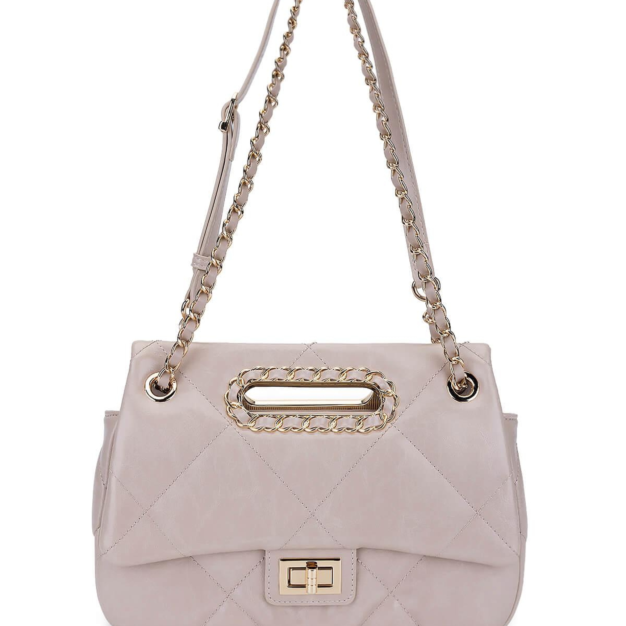 Tamer Tanca Kadın Suni Deri Bej Omuz Çanta