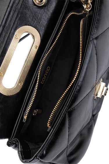  Tamer Tanca Kadın Suni Deri Siyah Omuz Çanta