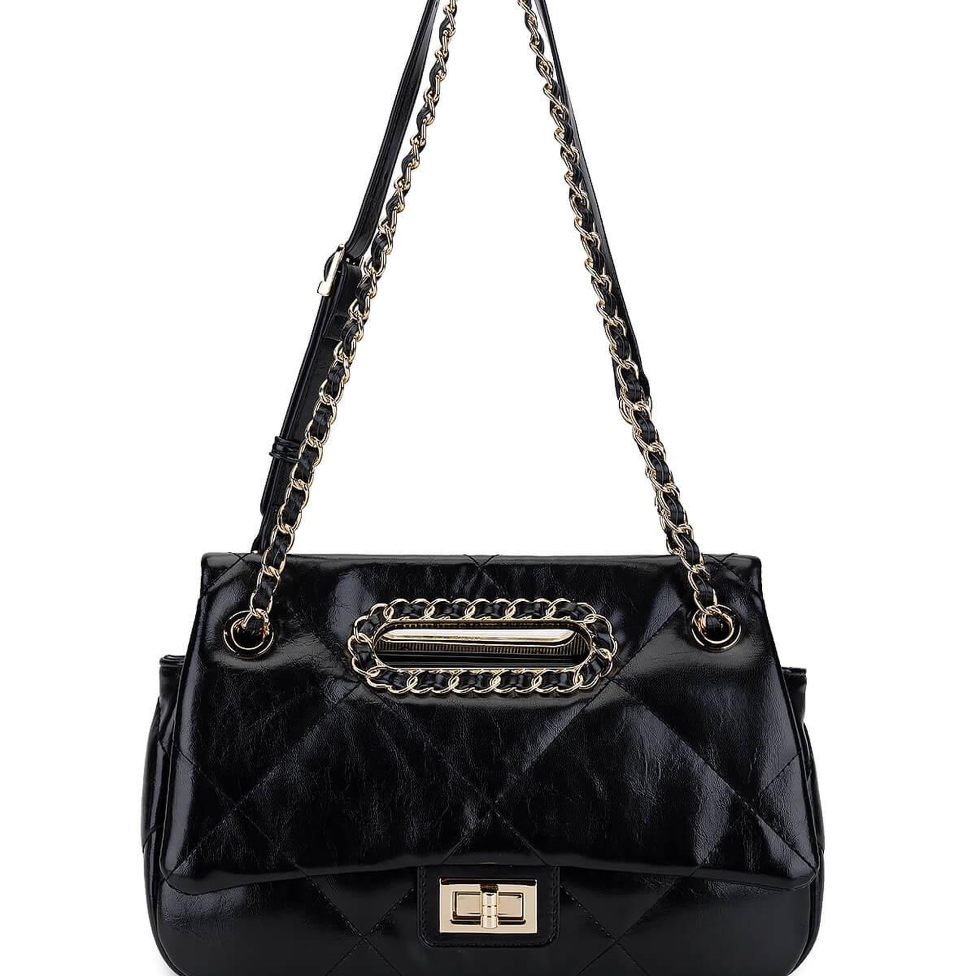 Tamer Tanca Kadın Suni Deri Siyah Omuz Çanta