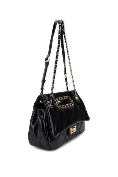  Tamer Tanca Kadın Suni Deri Siyah Omuz Çanta