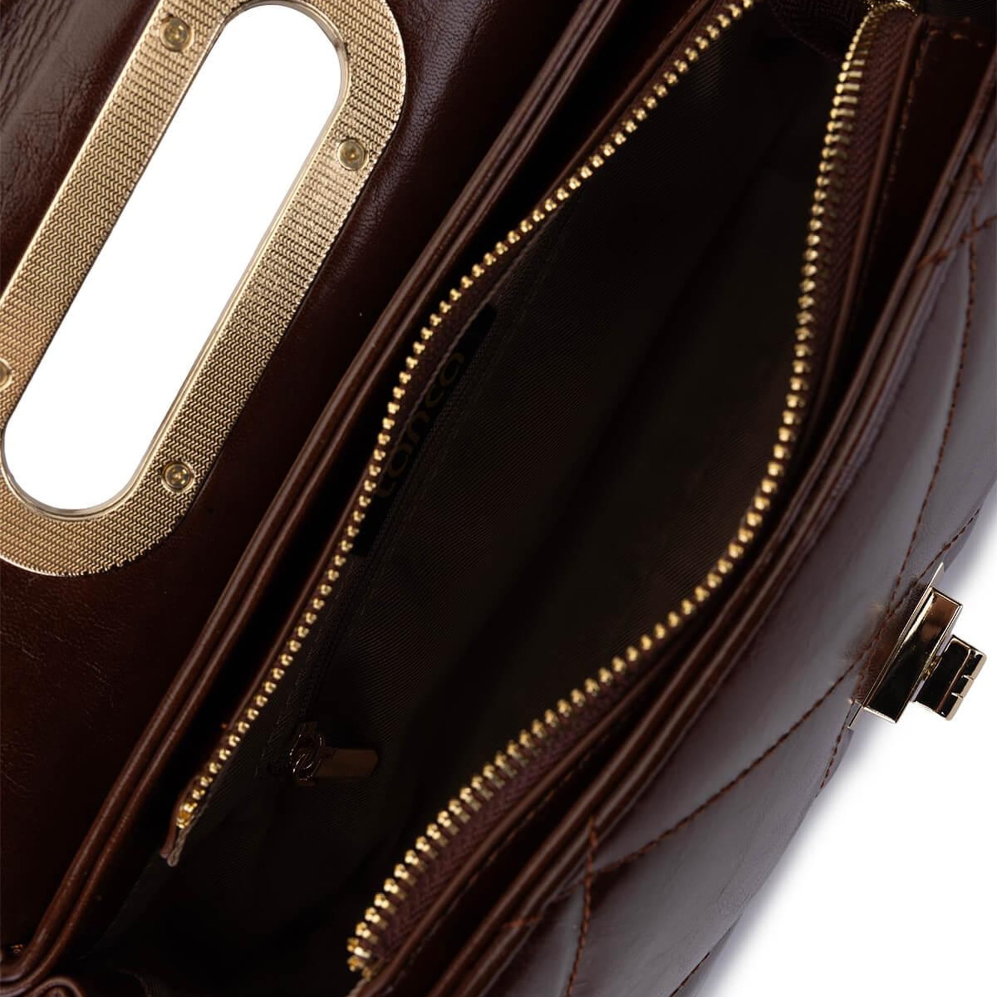 Tamer Tanca Kadın Suni Deri Kahverengi Omuz Çanta