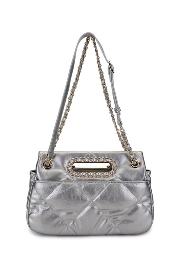  Tamer Tanca Kadın Suni Deri Metalik Omuz Çanta