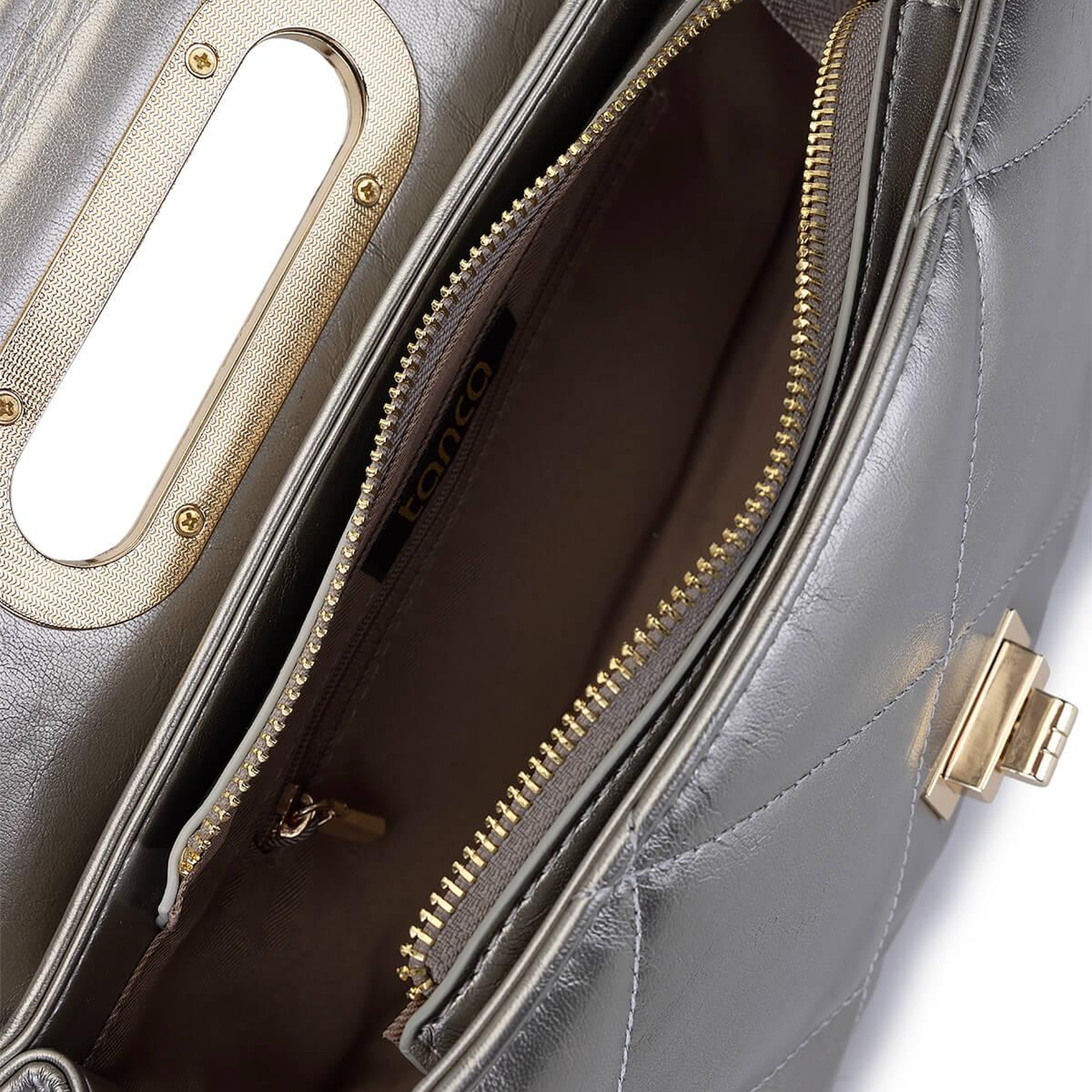 Tamer Tanca Kadın Suni Deri Metalik Omuz Çanta