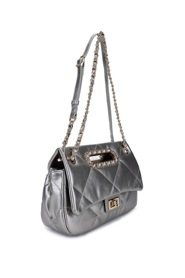  Tamer Tanca Kadın Suni Deri Metalik Omuz Çanta