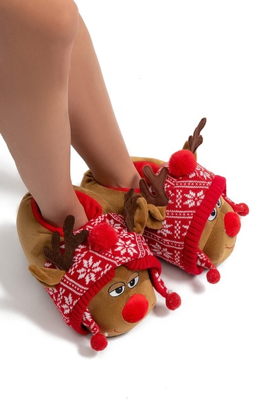  Anna Kadın Hayvanlı Panduf Kahverengi 36/41