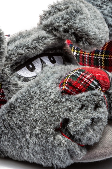  Zizu Erkek Hayvanlı Panduf Gri 41/46