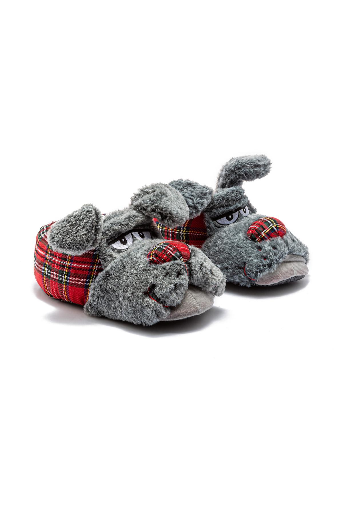  Zizu Erkek Hayvanlı Panduf Gri 41/46