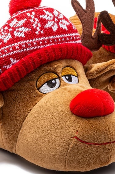  Kar Erkek Hayvanlı Panduf Kahverengi 41/46