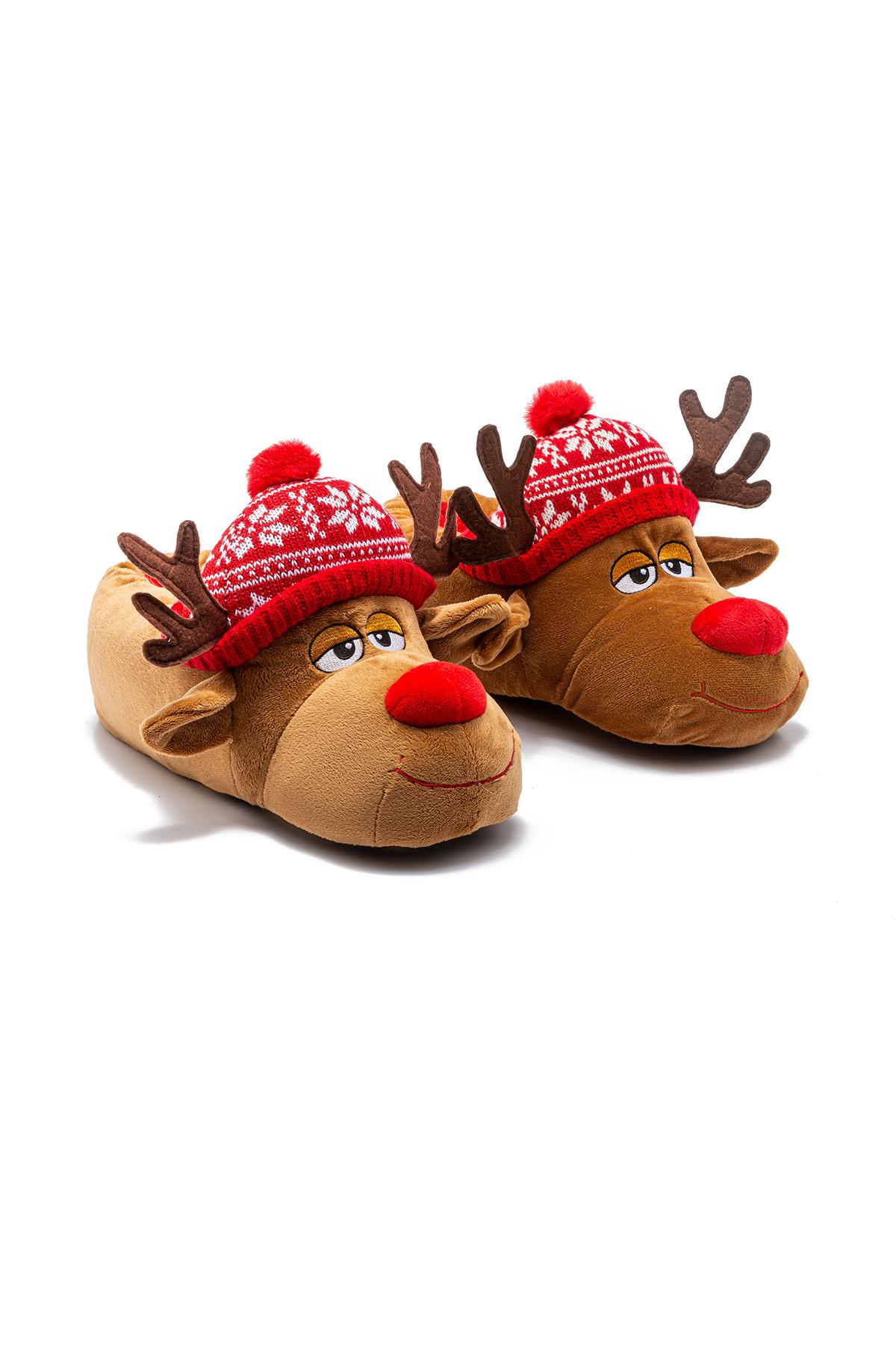  Kar Erkek Hayvanlı Panduf Kahverengi 41/46